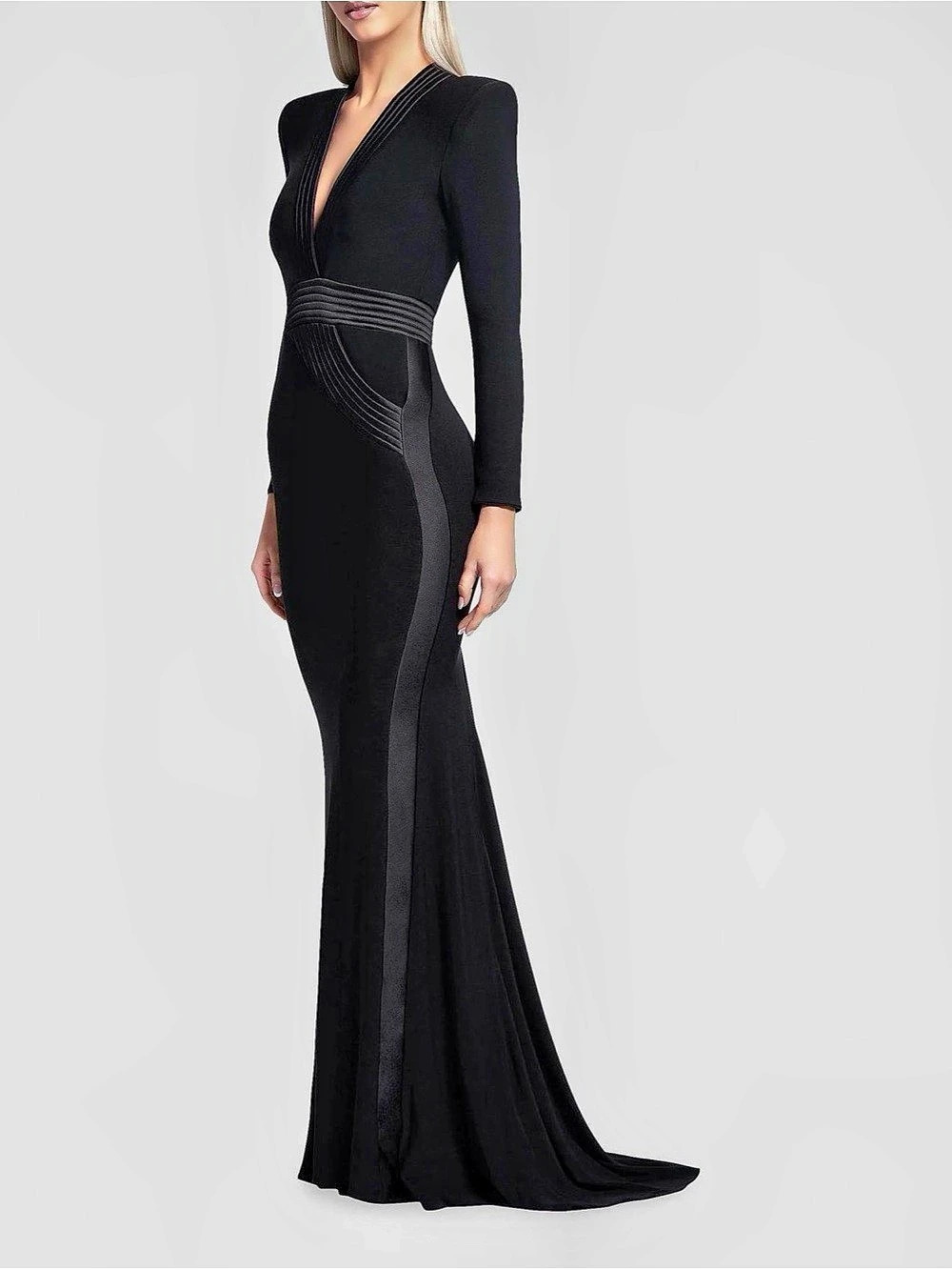 Zhago Black Long Sleeve Maxi Dress Size 6